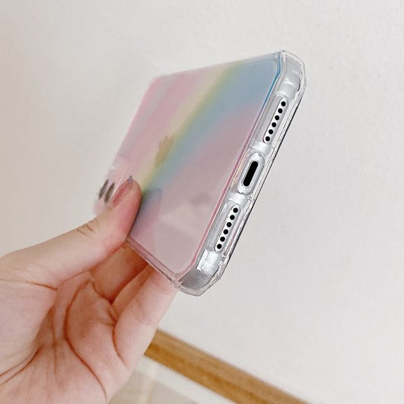 NEW iPhone 13/12/11/Pro/Max Rainbow Clear Square iphone case - Picture 3 of 7